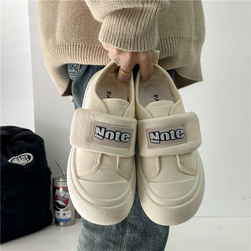 Four Seasons Round Toe Fashion Flat Shoes Women's Thick Sole Simple Casual All-match Comfortable Slip-on Biscuit Shoes Ladies