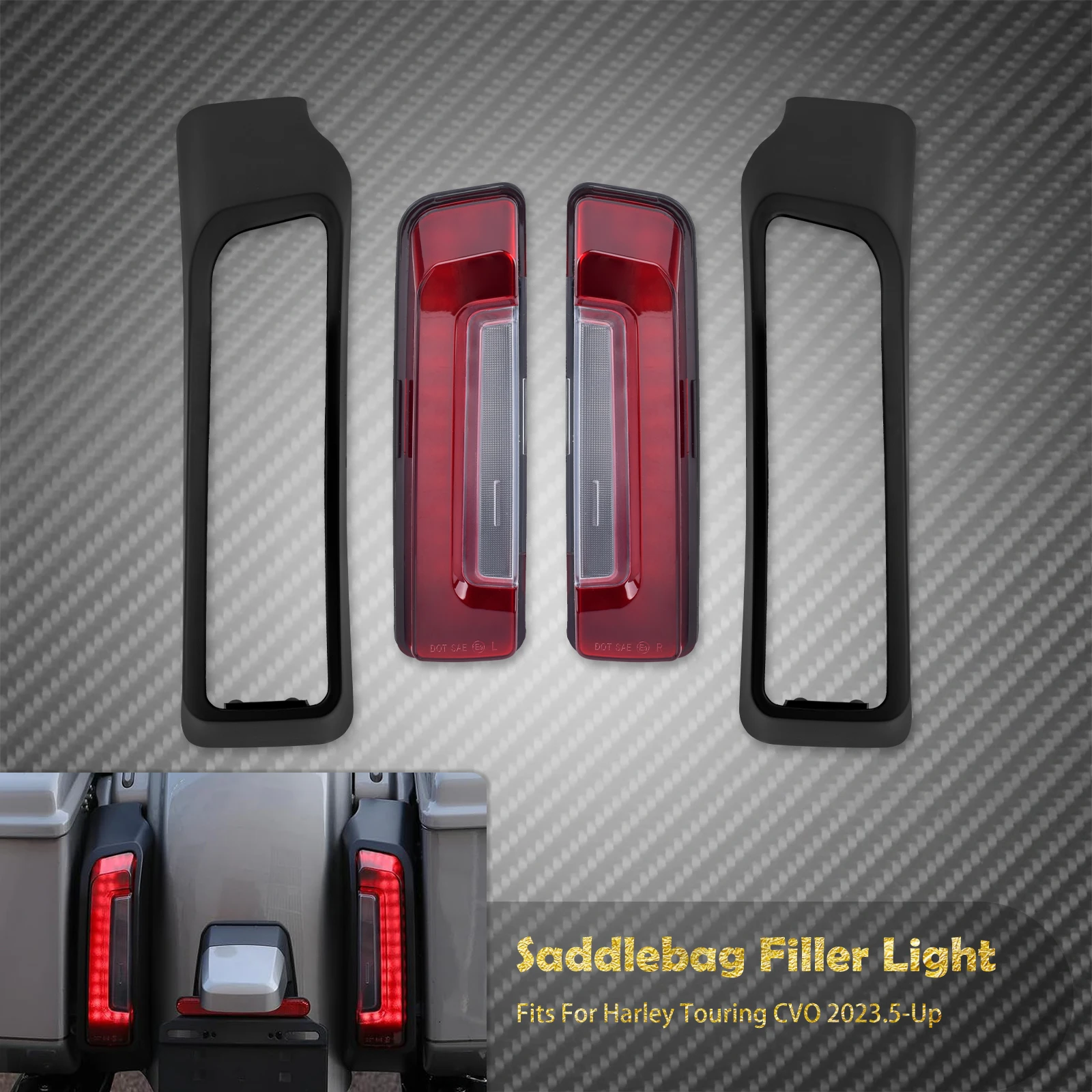 

Заднее крыло мотоцикла, наполнитель седельной сумки, светодиодный светильник E Mark, указатели поворота, стоп-сигнал для Harley Touring CVO Road Street Glide