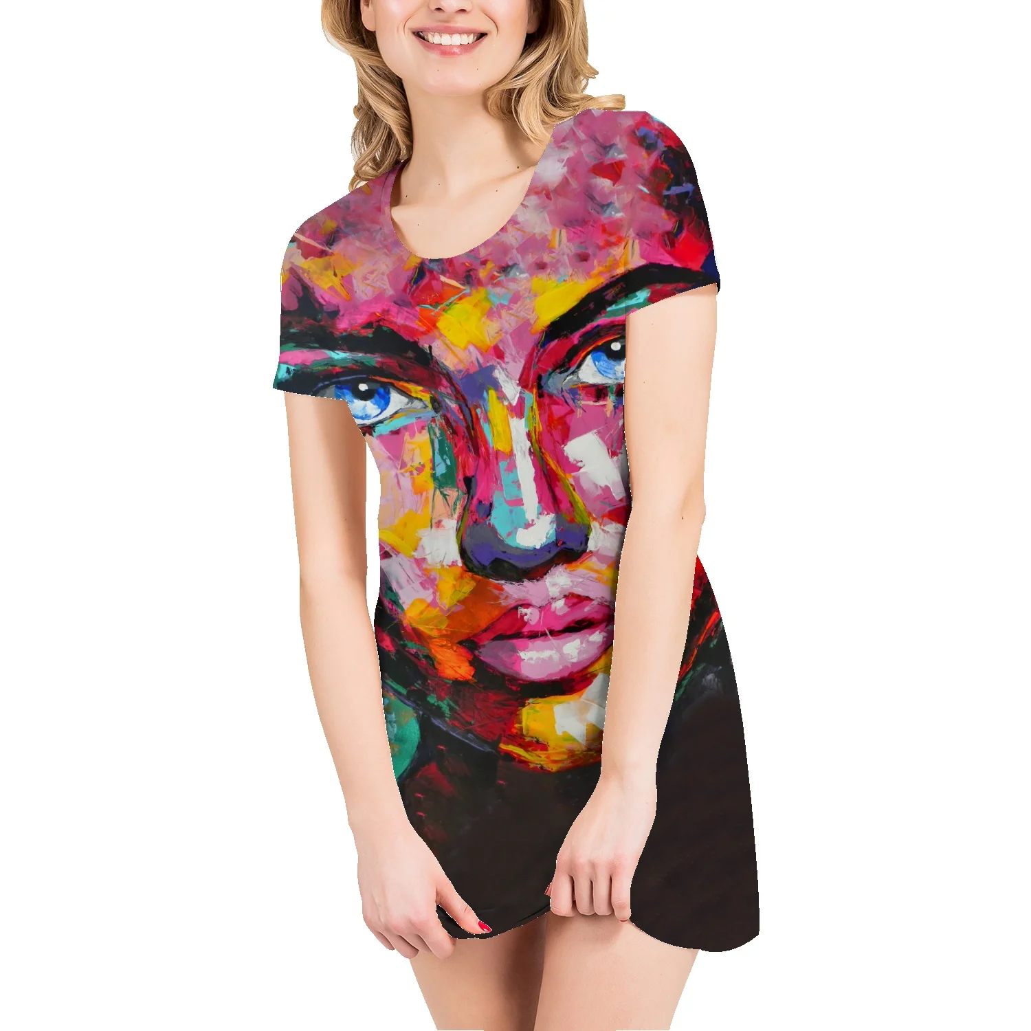 

Ночная рубашка с яркими блестящими бабочками, летнее хлопковое платье с короткими рукавами для девочек, свободное милое студенческое плать...