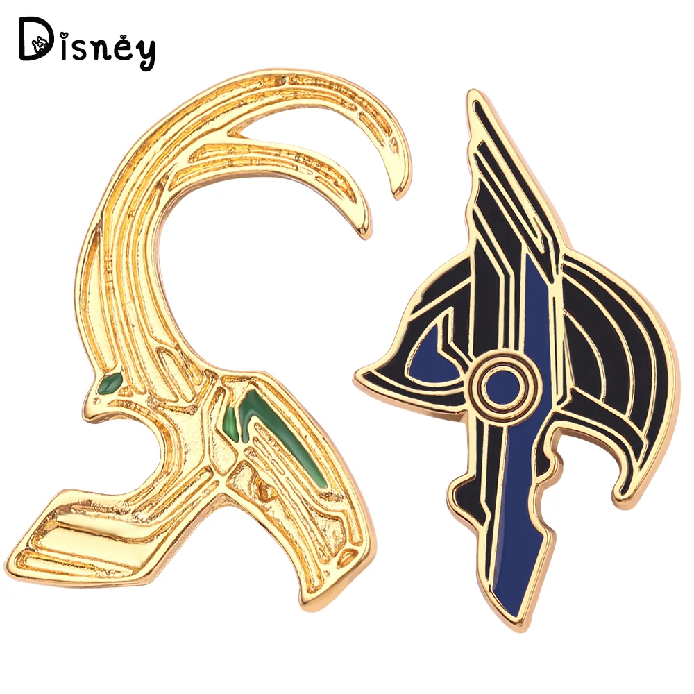 

Marvel Thor Ragnarok God of Tricks Loki Brooch Cosplay Ragnarok Helmet Metal Fashion Badge Pin For Women And Men Jewelry Gifts
