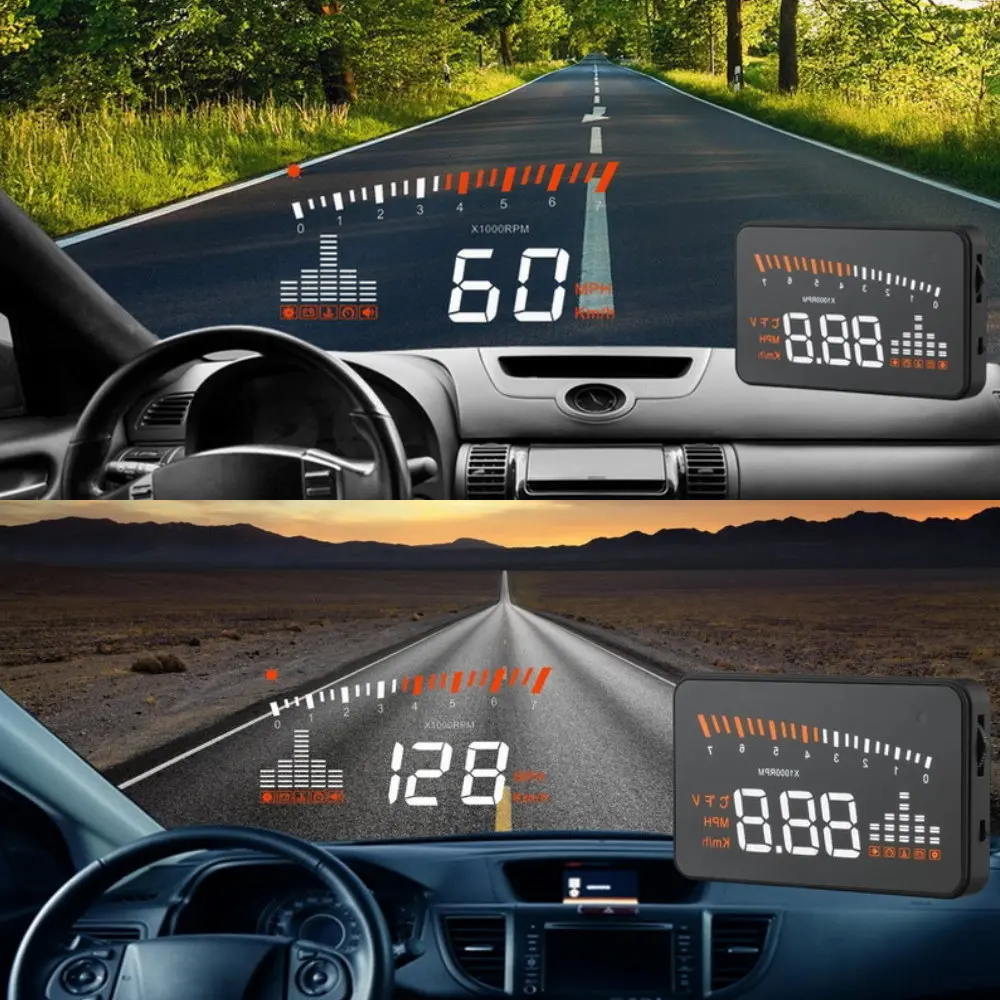 Фото Автомобильный проекционный дисплей (HUD) на лобовое стекло для Nissan Terrano D10 Sentra B17 2014-2026: Проектор, аксессуары, спидометр, одометр, тахометр (RPM) №5