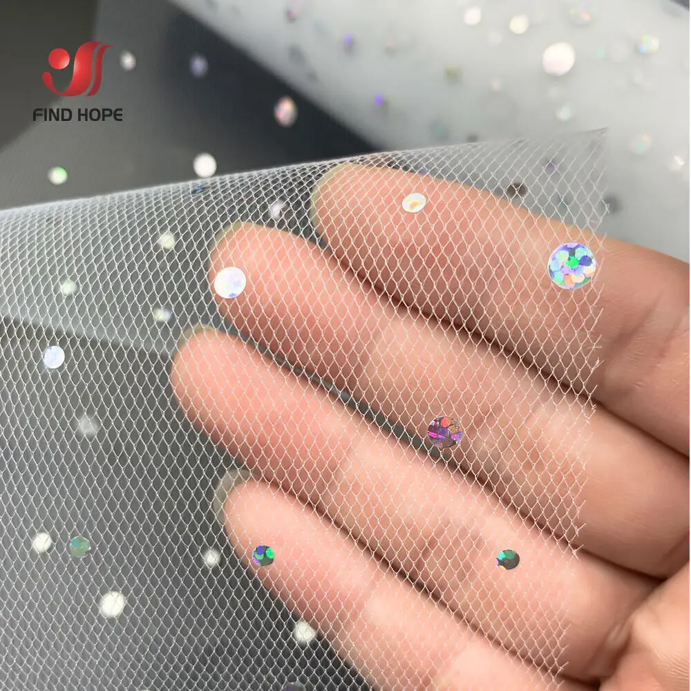 7 шт. Тюль в рулоне 10 ярдов 15 см Блестящие Блестки