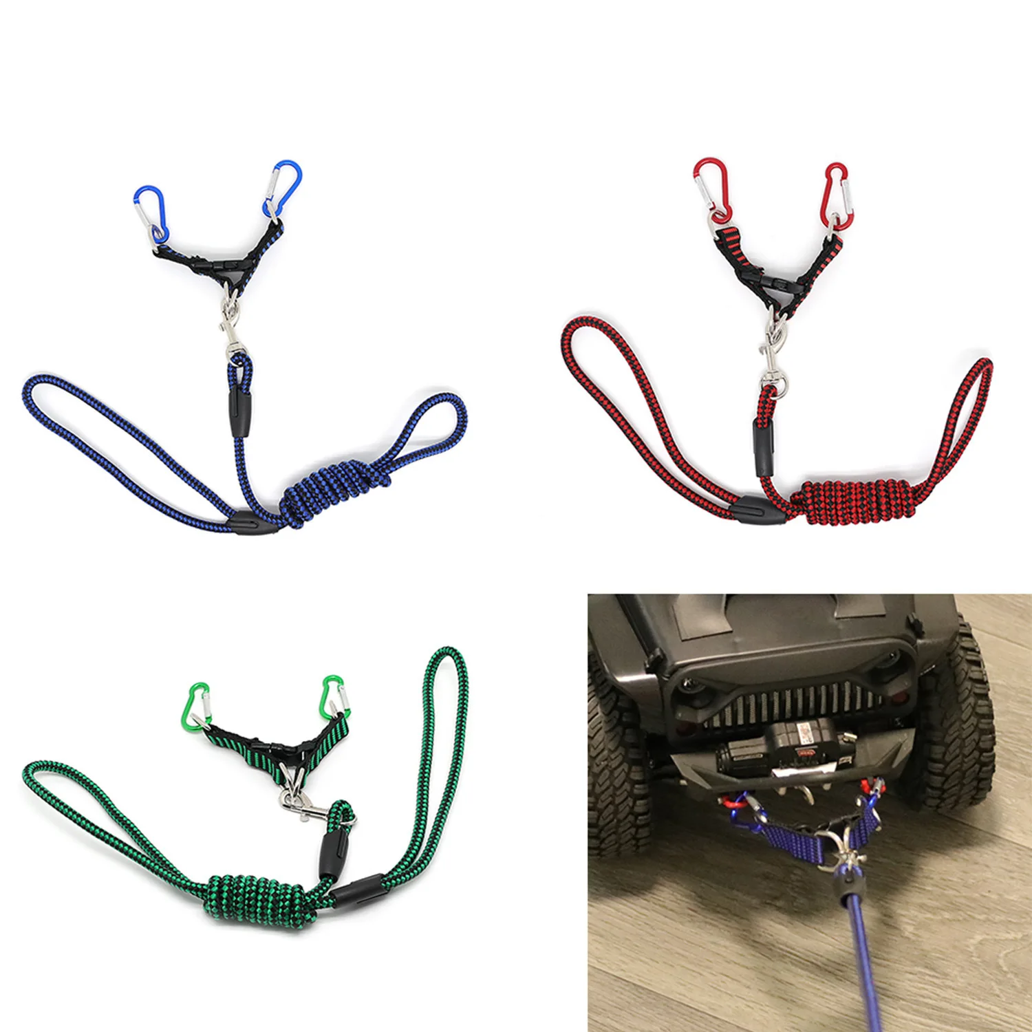 Universal Tow Rope With Hook For 1:5 1:8 1:10 Crawler Trx4 E-revo X-maxx Summit Scx10 90046 Wraith Rr10 Yikong 4102