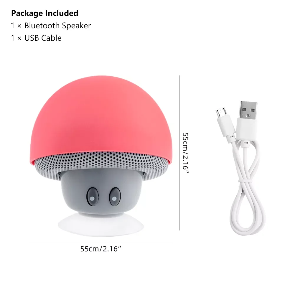 

For IPhone IPod ComputerPortable Wireless Mini Mushroom bluetooth-compatible Speaker Stereo Speaker Black Blue Yellow Red Pink