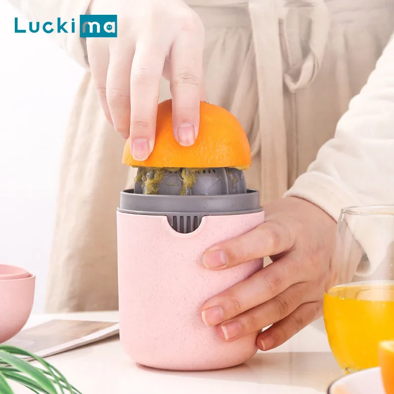 

Portable Manual Fruit Juicer Cup Orange Tangerine Citrus Lemon Squeezer 100% Original Juice Child Healthy Life Eco Wheat Straw