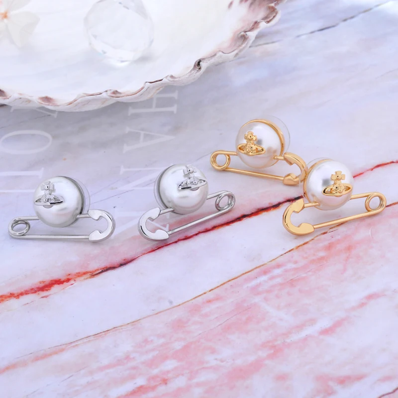 

Женские серьги-гвоздики с жемчугом, в стиле панк