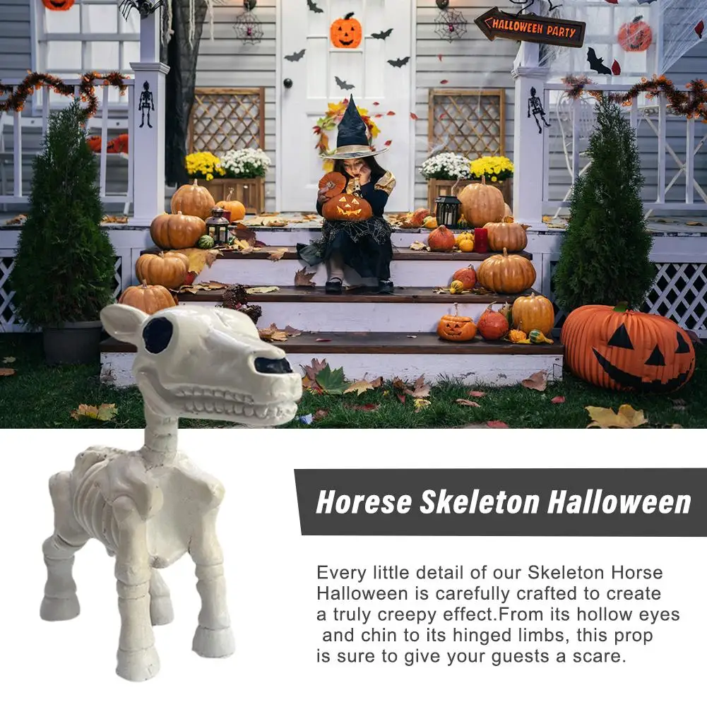 

Статуя лошади, черепа на Хэллоуин, статуя, украшения, смола, скелет с привидениями, реквизит для двора, украшение лошади, скульптура на Хэллоуин, стиль Хо T9Y1