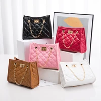 fashion pu leather ling plaid crossbody bags for women leather chain shoulder bag female casual purses messenger bag