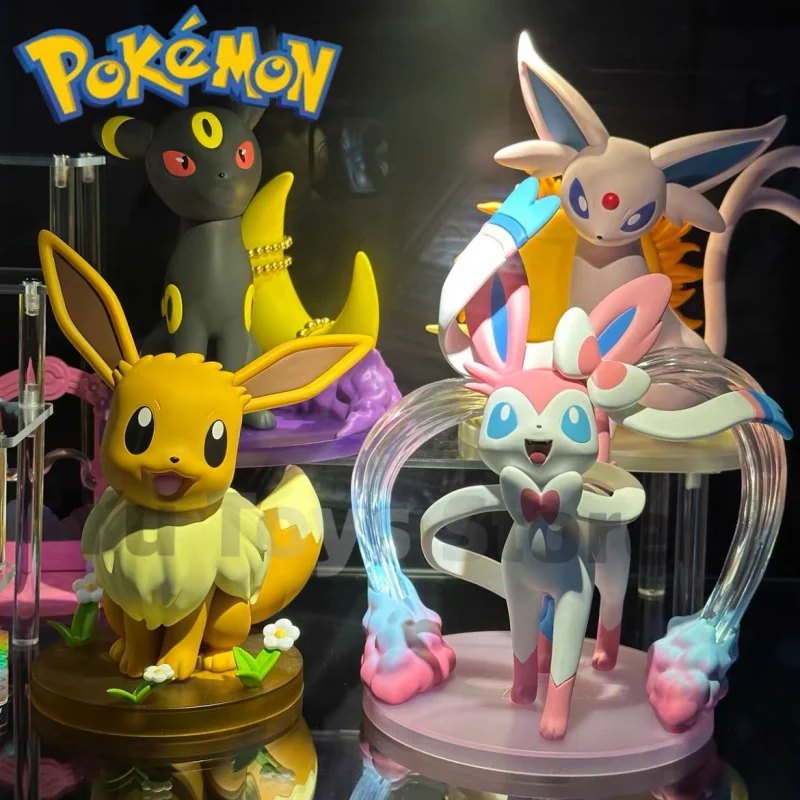 

New Pokemon Sylveon Espeon Umbreon Figures Kawaii Doll Fairy Tide Playing Ornaments Doll Packet Monster Pvc Figurine Toy Gif