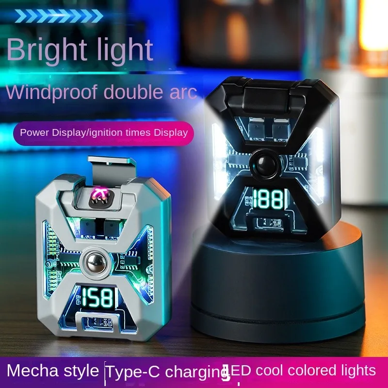 

Double ARC Three-position Light Adjustment Visual Core Power Display Type-C Charging Cool Shape Lighter