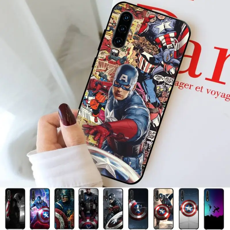 

Disney Captain America Phone Case for Huawei P30 40 20 10 8 9 lite pro plus Psmart2019