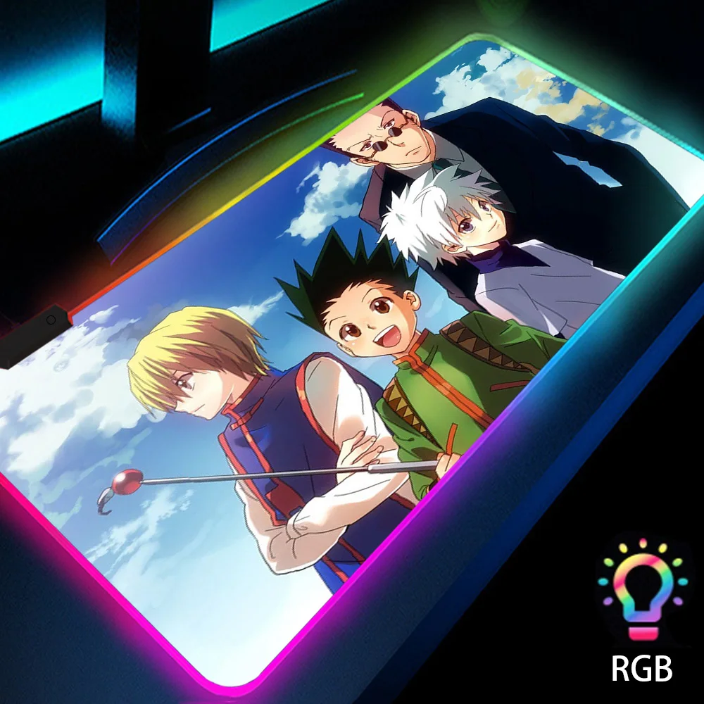 

Manga Mouse Pad Rgb Mousepad Gamer Decoration Large Non-slip Life Sublimation Accessories Backlit Keyboard Led