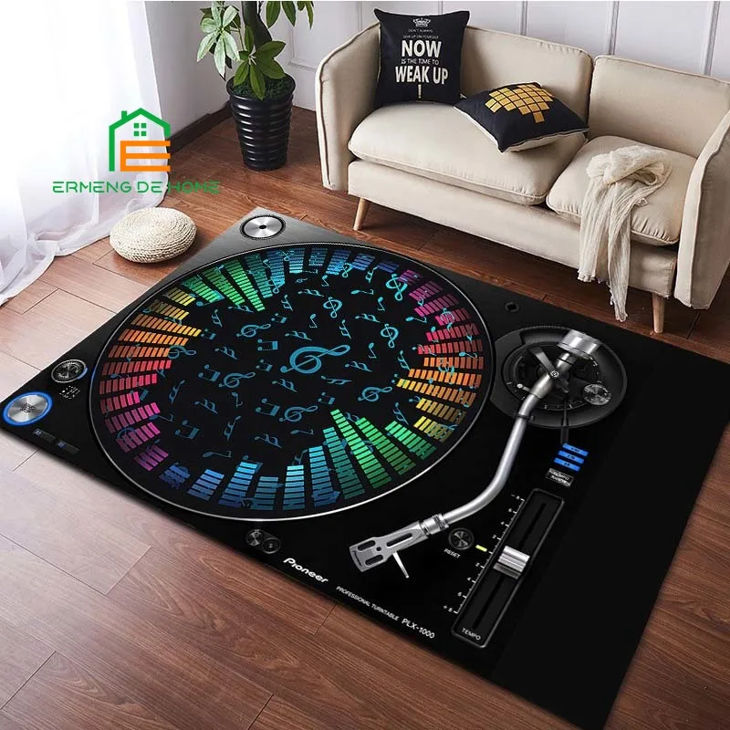 

Creative Vinyl Record Player Carpets for Bedroom Living Room Kitchen Floor Mats Home Decor Non-Slip Floor Pad Rug 14 Sizes
