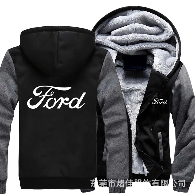

FORD Winter Jacket Men's Cotton Warm Hoodies Casual sweatshirt Male Thicken coats Sweatshirt top Hoodie size M~6XL