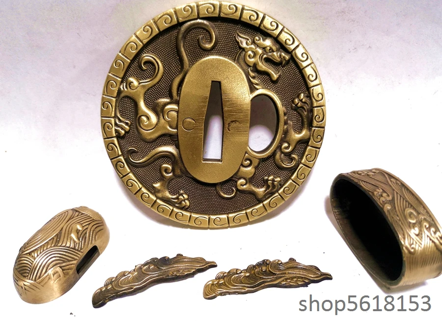 Медные латунные змеи дракон tsuba fuchi Menuki для японского меча katana wakizashi танто