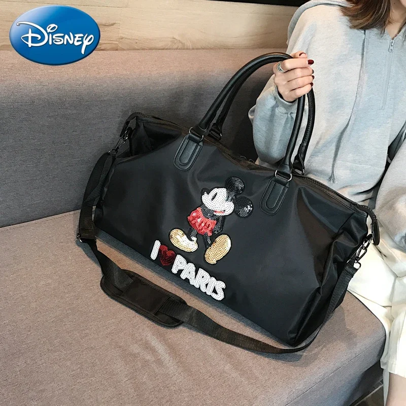 

Disney Mickey New Travel Bag Large-capacity Fashion Fitness Luggage Bag Oxford Cloth High-quality Men's and Women's Handbags