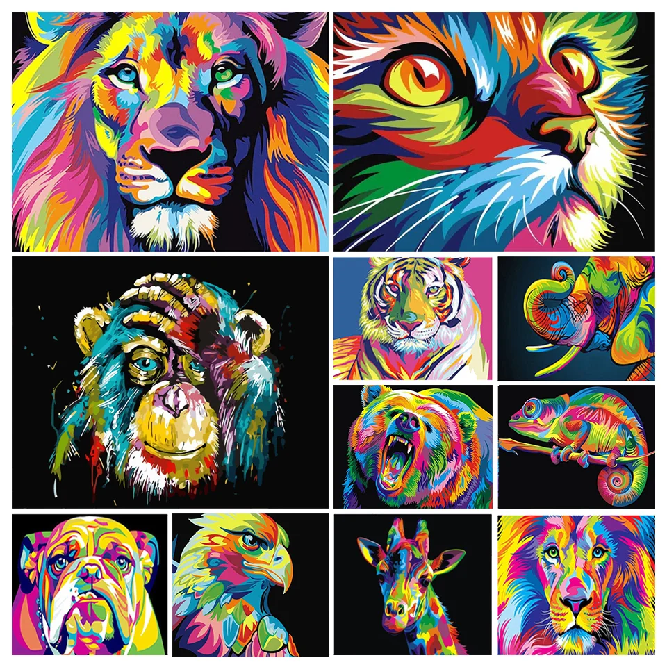 Алмазная 5D картина сделай сам мозаика с мотивами животных Лев тигр кот собака