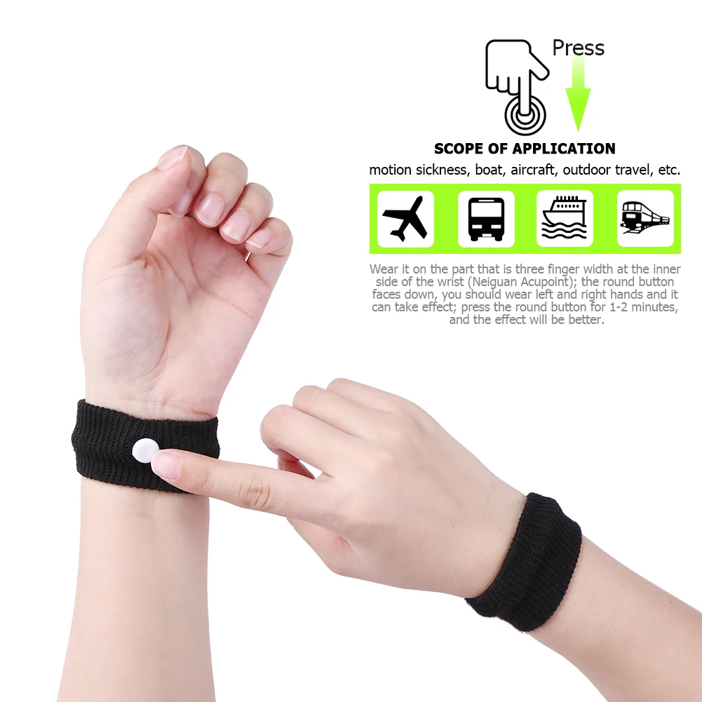 

2pcs Travel Morning Sickness Wrist Bands Anti Motion Sickness Wristband