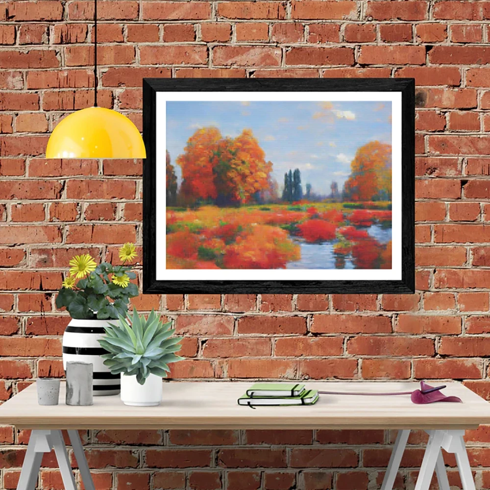 

DIY-5D Diamond Painting Abstract Autumn Scenery Splice Set Full Diamond Embroidery Mosaic Picture Closed