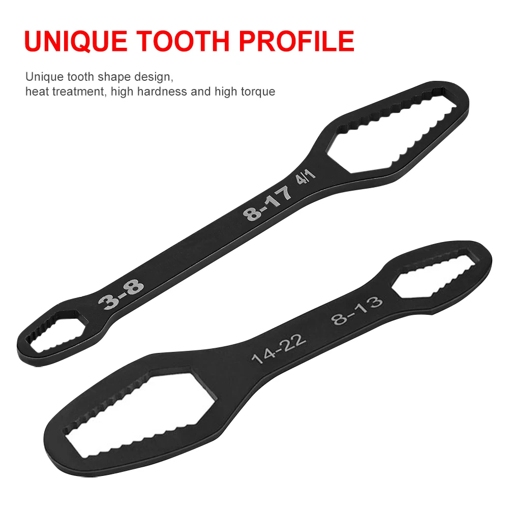 Universal Torx Wrench 3-17/8-22mm Adjustable Double-head Torx Spanner Multifunction Self-Tightening Glasses Wrench Hand Tools