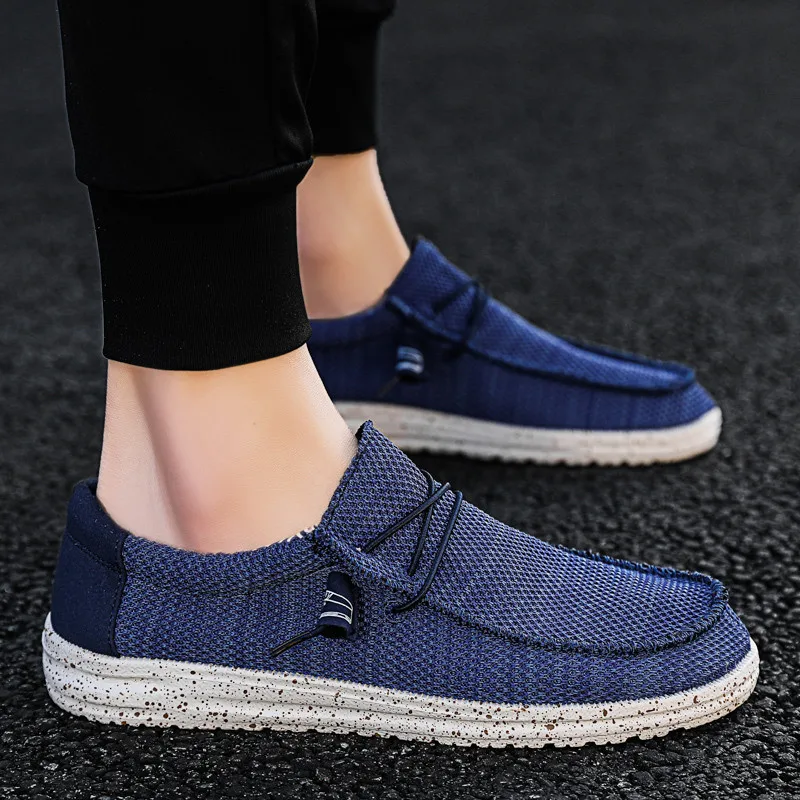 

Summer Khaki Flats Mens Loafers Shoes Casual Men Footwear Slip-on Boat Shoes Men Size 39-48 Breathable Canvas Shoes Espadrilles