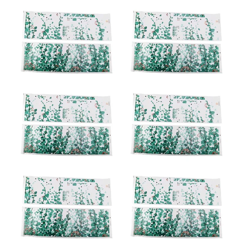 

6X Hanging Green Vine Leaf Wall Decal Stickers For Bedroom Living Room, Removable Eucalyptus Ivy Plants Wall Art Mural