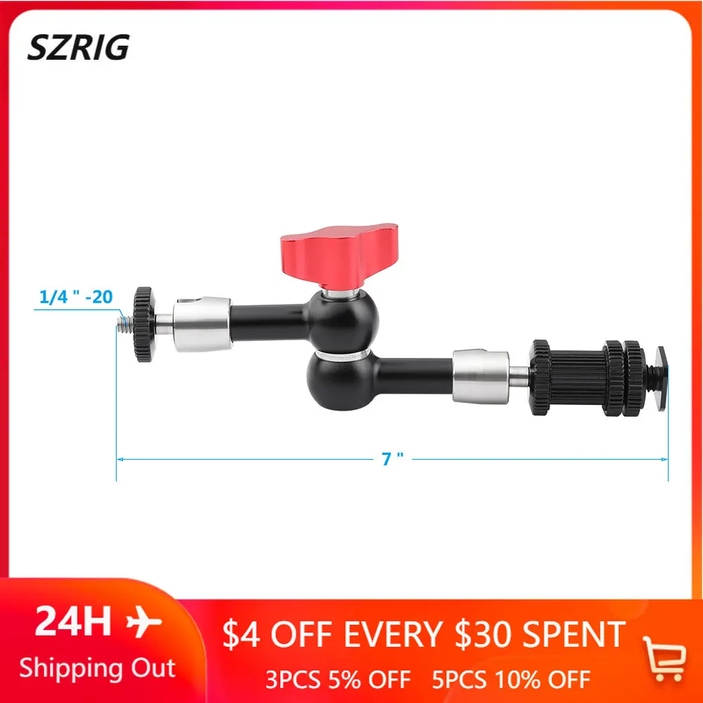 

SZRIG 7-дюймовый шарнирный магический рычаг с винтовой шариковой головкой из нержавеющей стали 1/4 дюйма и холодной аналогичной универсальной
