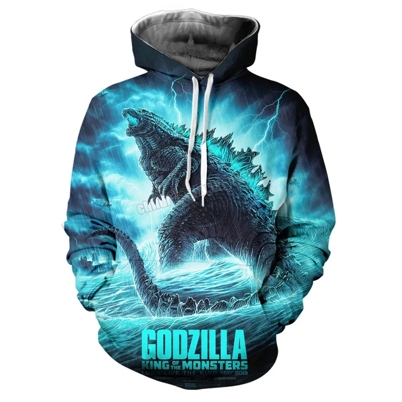 Толстовка Godzilla vs King Kong мужская с капюшоном Свитшот в стиле аниме свитер на осень