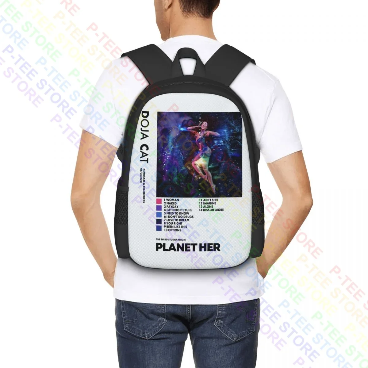 Рюкзак Doja с изображением кошки планеты ее планет большой емкости модный новый