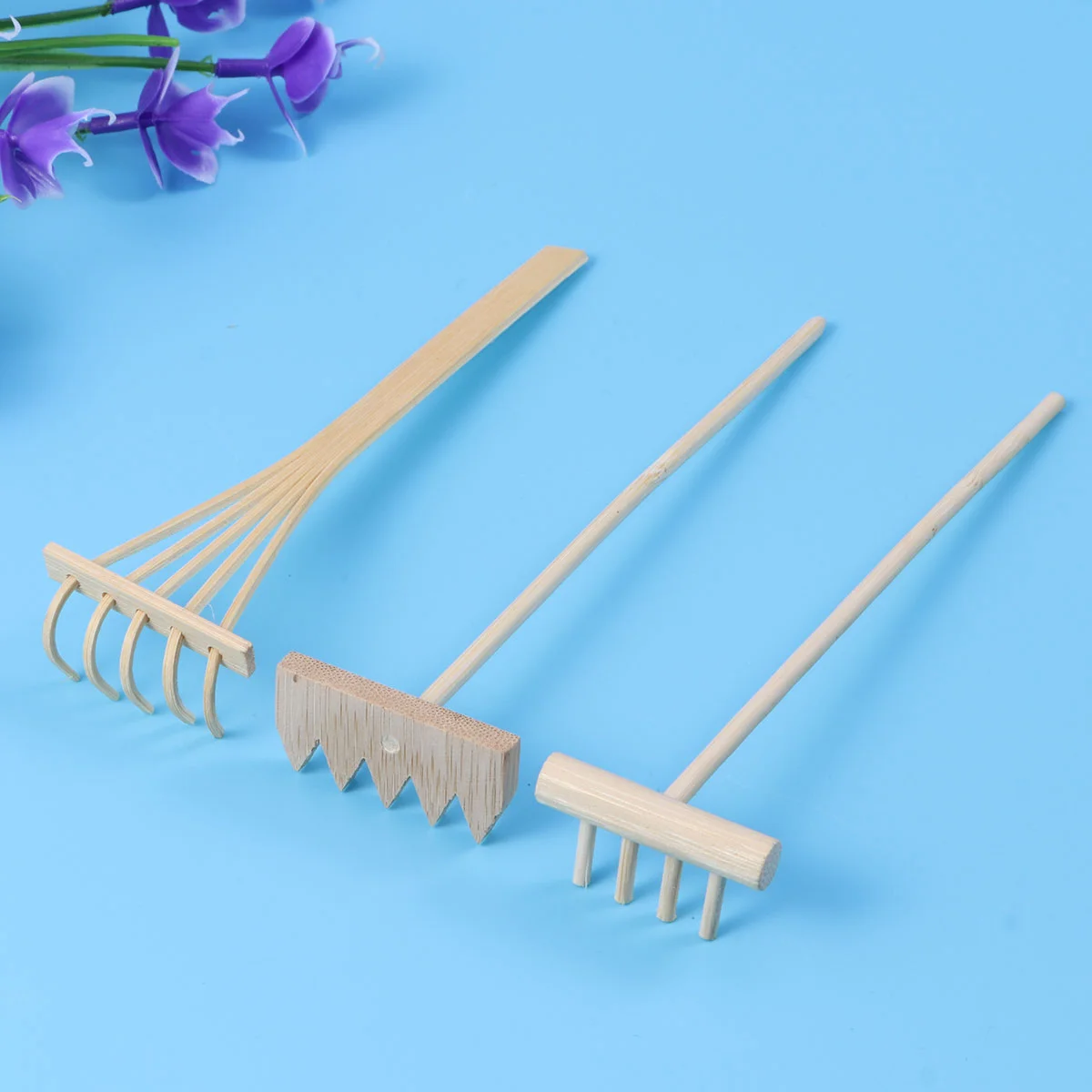 

Garden Zen Rake Sand Mini Tools Rakes Miniature Accessories Tool Meditation Shui Feng Sandbox Bamboo Desktop Kit Japanese