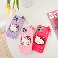 hello kitty silicone protective case for iphone78plusxsxxr1112 series phone case cartoon decompression girl