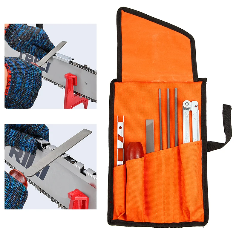 

8pcs Professional Chainsaw Chain Sharpening Kit Tool Set Hardwood Handle+Round/Flat File Guide Bar File Sharpener Tools