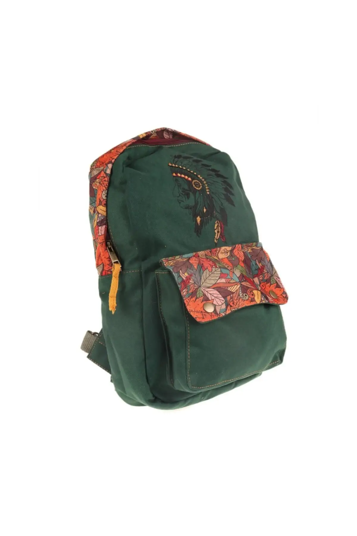 Эргономичный рюкзак зеленого цвета с этническим узором | Багаж и сумки