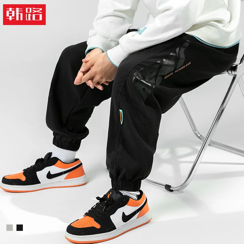 

Hanlu Japanese Style Men's Clothing 2022 Autumn and Winter New Fashion Brand Casual Pants Male Letter Printing Stitching Loose