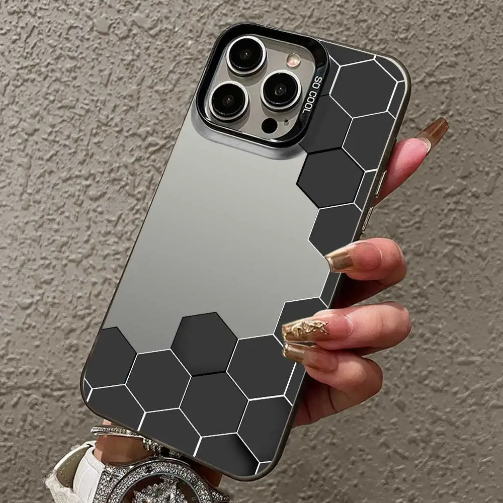 Чехол для iPhone 16 15 14 13 12 11 Pro Max Plus + X XS XR 7 8 SE 2020 2022 2023 Серебряный IMD чехол телефона