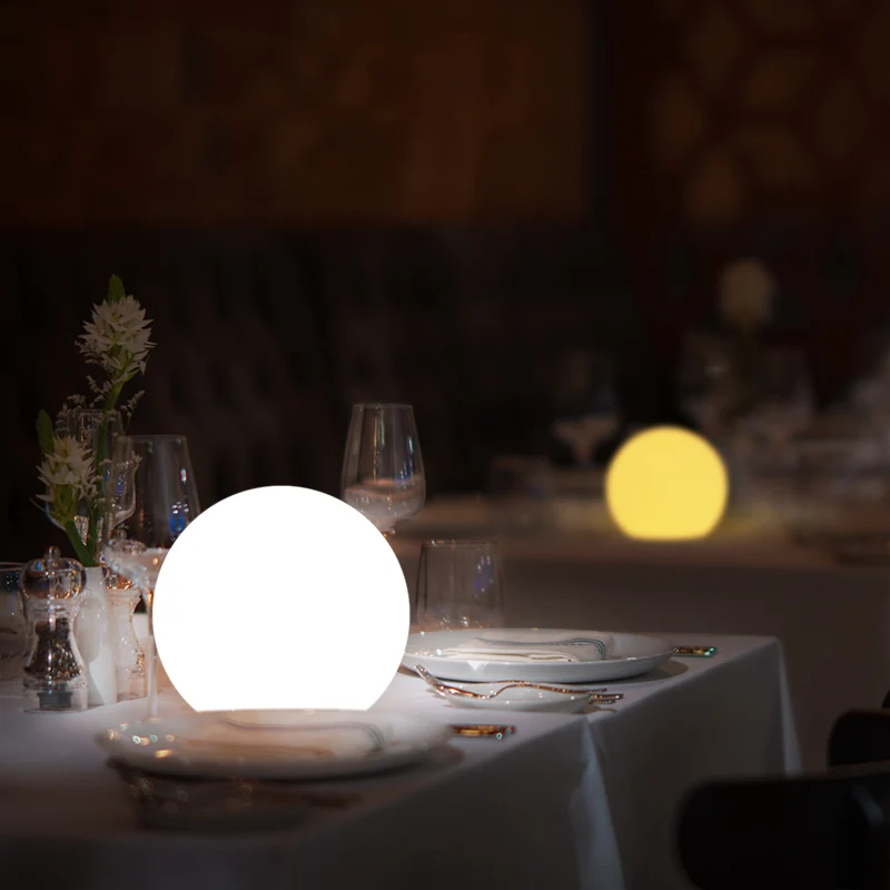 

Remote Control Moon LED Ball Table Lamp USB Rechargeable Night Light Cordless RGB 16 Color Bar Hotel Home Garden Decor