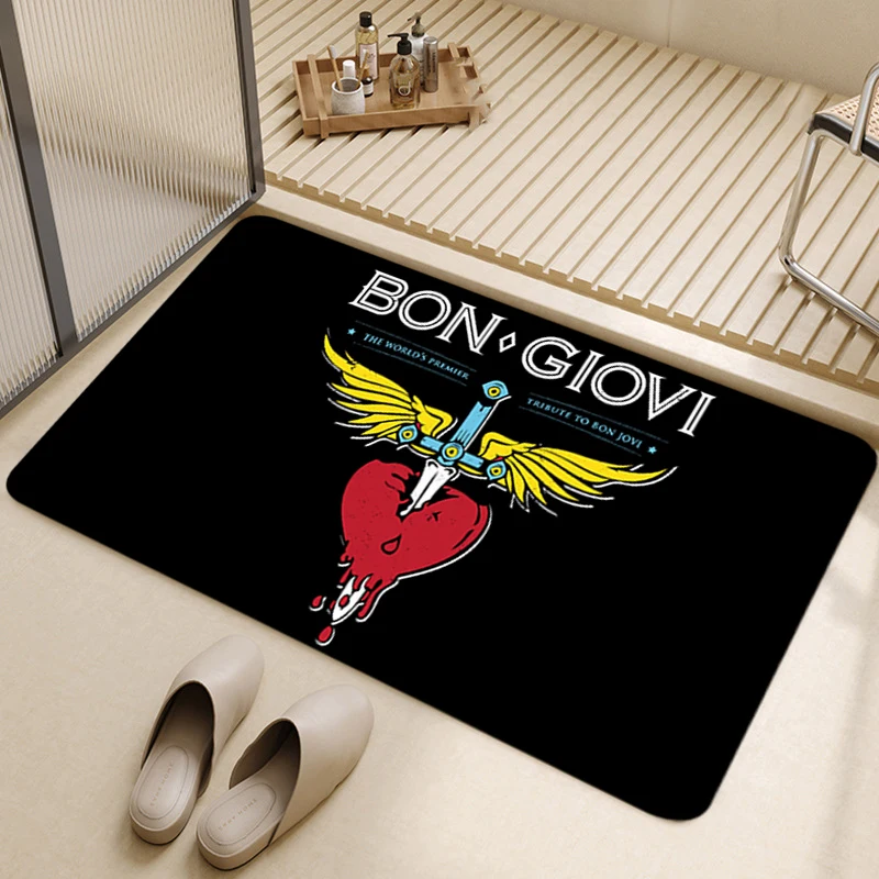 Музыкальный Входной Коврик Для Двери Молитвенный Bon Jovi Group Design Нескользящий