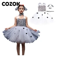 cozok kids halloween dalmatian dog costume toddler girls polka dot party fancy dress child animal dalmatian cosplay clothes