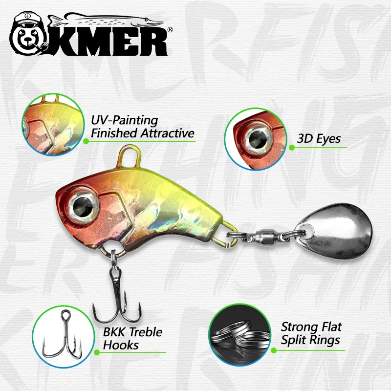 KMER #V4 Fishing Lures Jig Spinner Spinjig VIB Sinking Wobbler Hooks for Pike Walleye In Winter Equipment Accessories Tackle