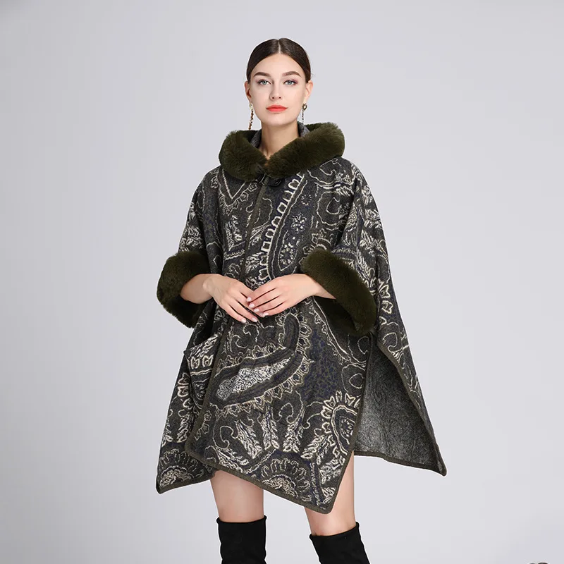 New Winter Long Sleeve Imitation Otter Rabbit Hair Coat Women Fashion Warm Fur Coats Outerwear Fake Fur Shawl Women Clothing