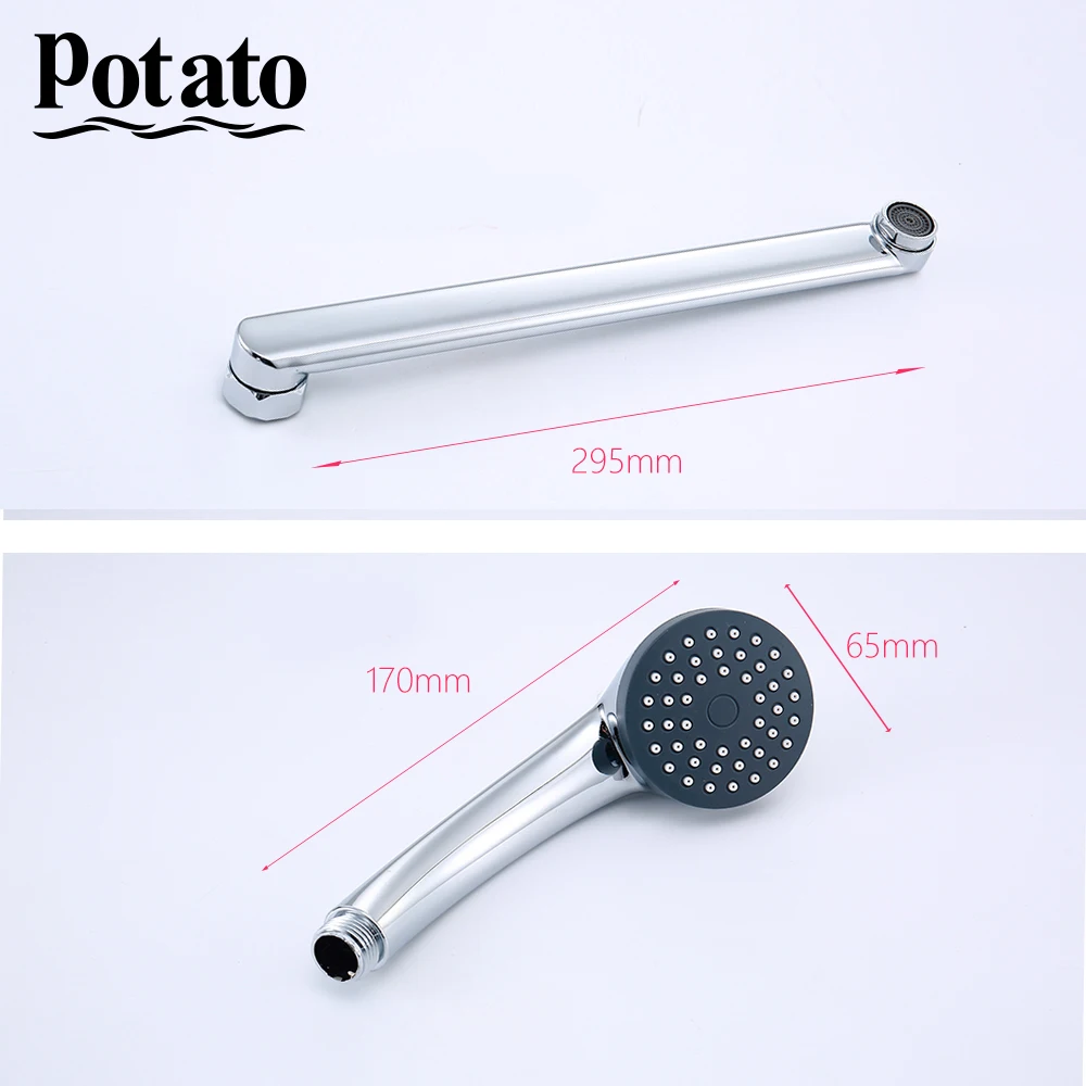 potato bathtub faucet shower head zinc alloy body chrome outlet pipe bathroom shower faucet p22214 free global shipping