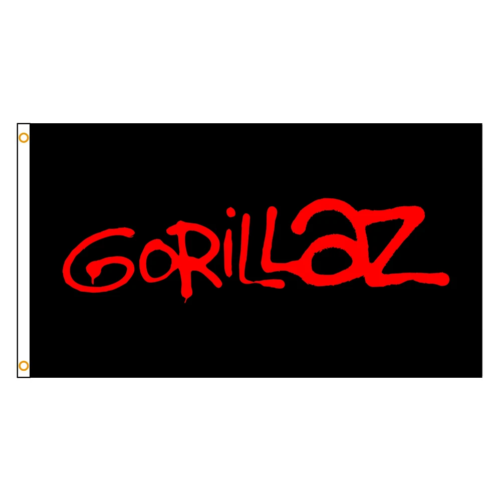 

90x150 см Флаг Gorilaz Полиэстер Печатный рок крутой баннер для украшения