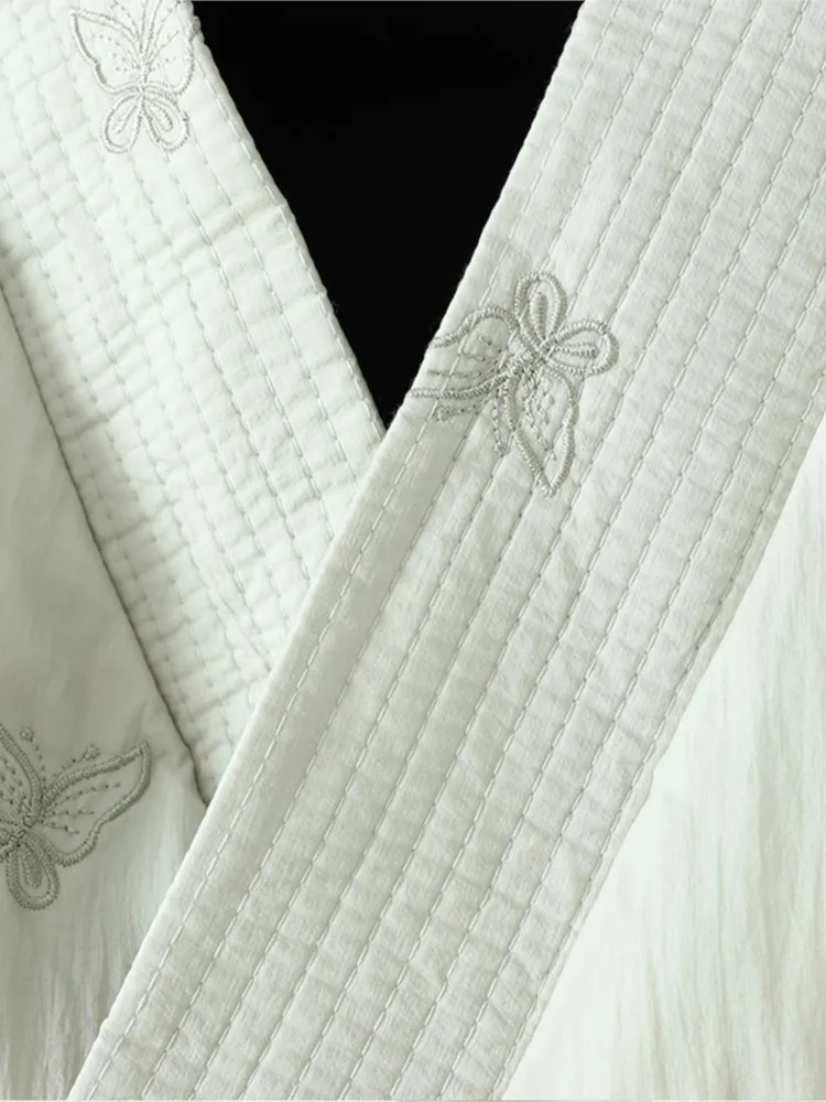 Oversized Butterfly Embroidery V-Neck Autumn Winter Padded Cotton Coat Women Loose Fashion Ladies Jackets Long Sleeve Woman