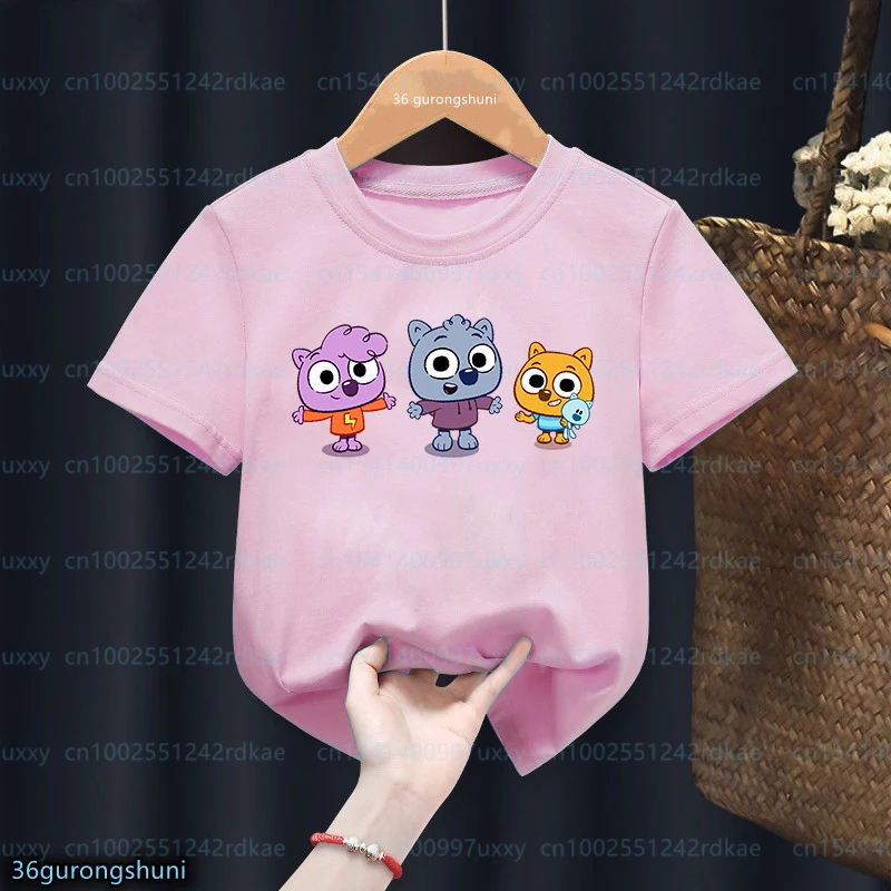 

2023 Girls Tshirt Cartoon Work It Out Wombats Printed Children'S Clothing Tshirt Fashion Boy Clothing Summer Toddler Tshirt Tops