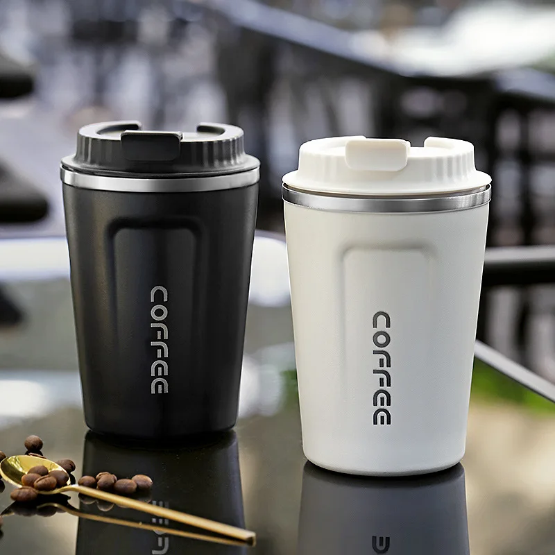 

380ML Thermos Flask Coffee Mug Dobble Thickened Big Car Thermos Mug Travel Thermo Cup Thermosmug For Gifts Vacuum Flask
