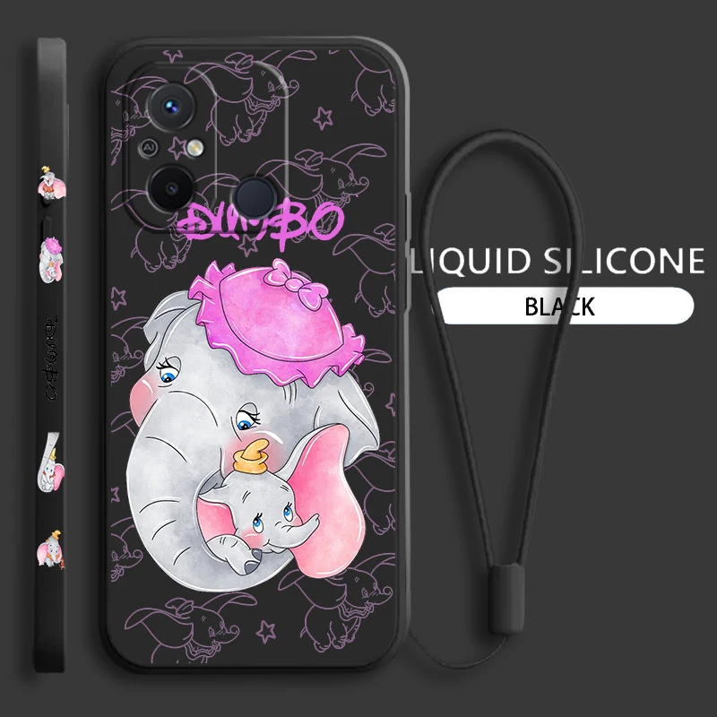 

Cartoon Dumbo Cute For Xiaomi Redmi 12C 11 Prime A1 10 10X 9 9A 9T 9AT 8 8A 7 6 4G 5G Liquid Rope Soft Phone Case Coque Capa