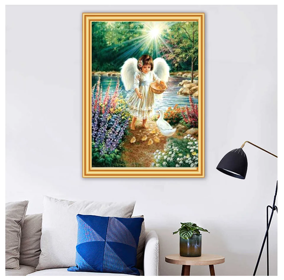 Animal Pattern DIY Diamond Painting Cat Rabbit Elephant Cartoon Girl Angel 5D Embroidery Mosaic Cross Stitch Home Decor |