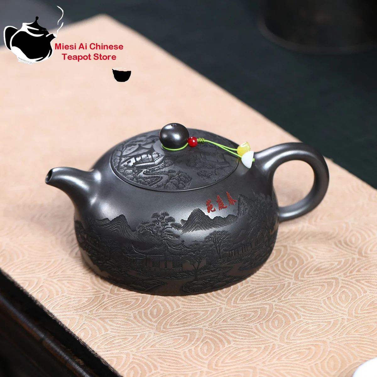 Исинский фиолетовый глиняный чайник ручной работы 650 мл