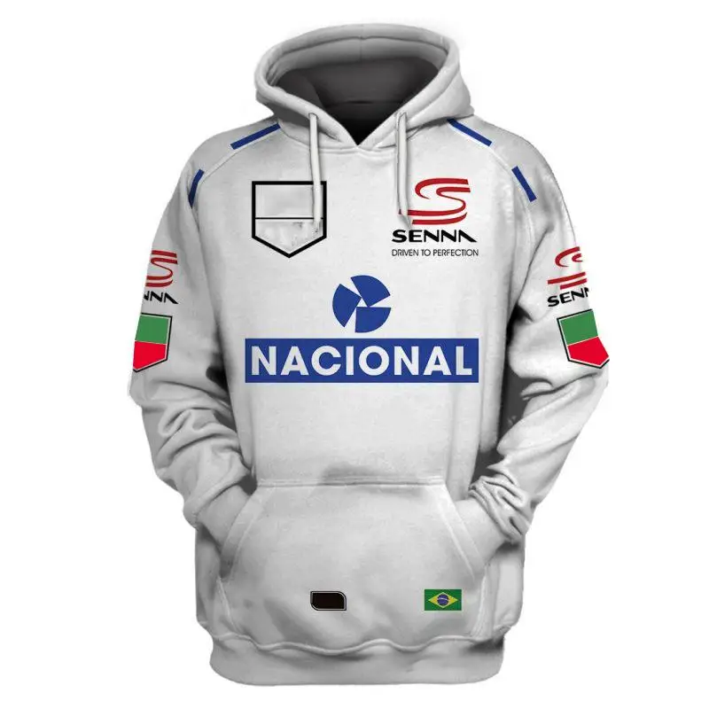 

Autumn and Winter Brazilian Driver Elton Sena Formula One Racing Suit Hoodie Men's Oversized Outdoor Sports Vintage Sweater