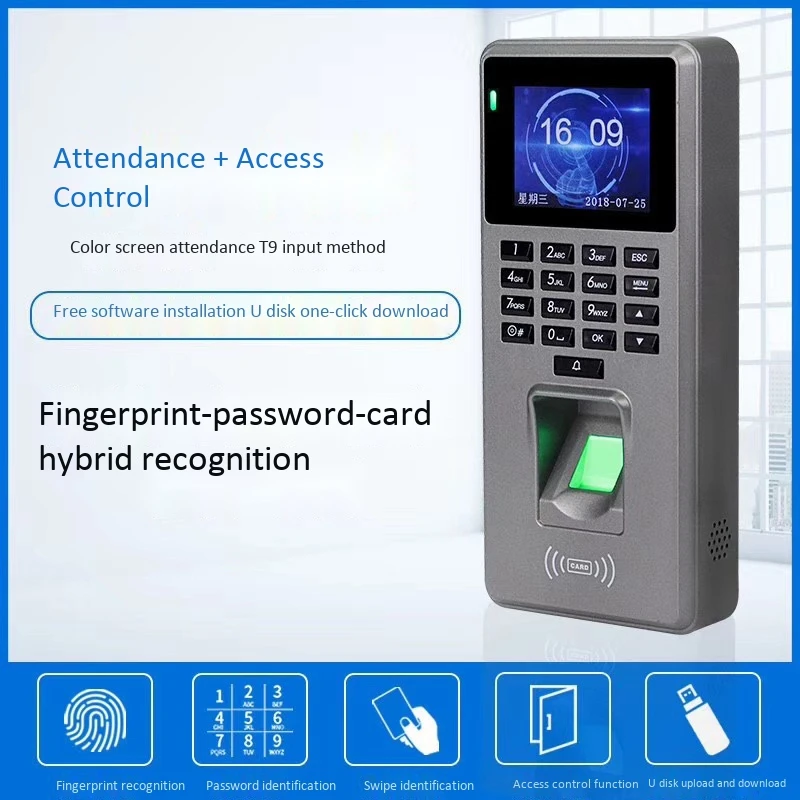

Fingerprint Time Attendance Color Screen 2000 Fingerprint Capacity Clock Recorder Supports Fingerprint Password Card